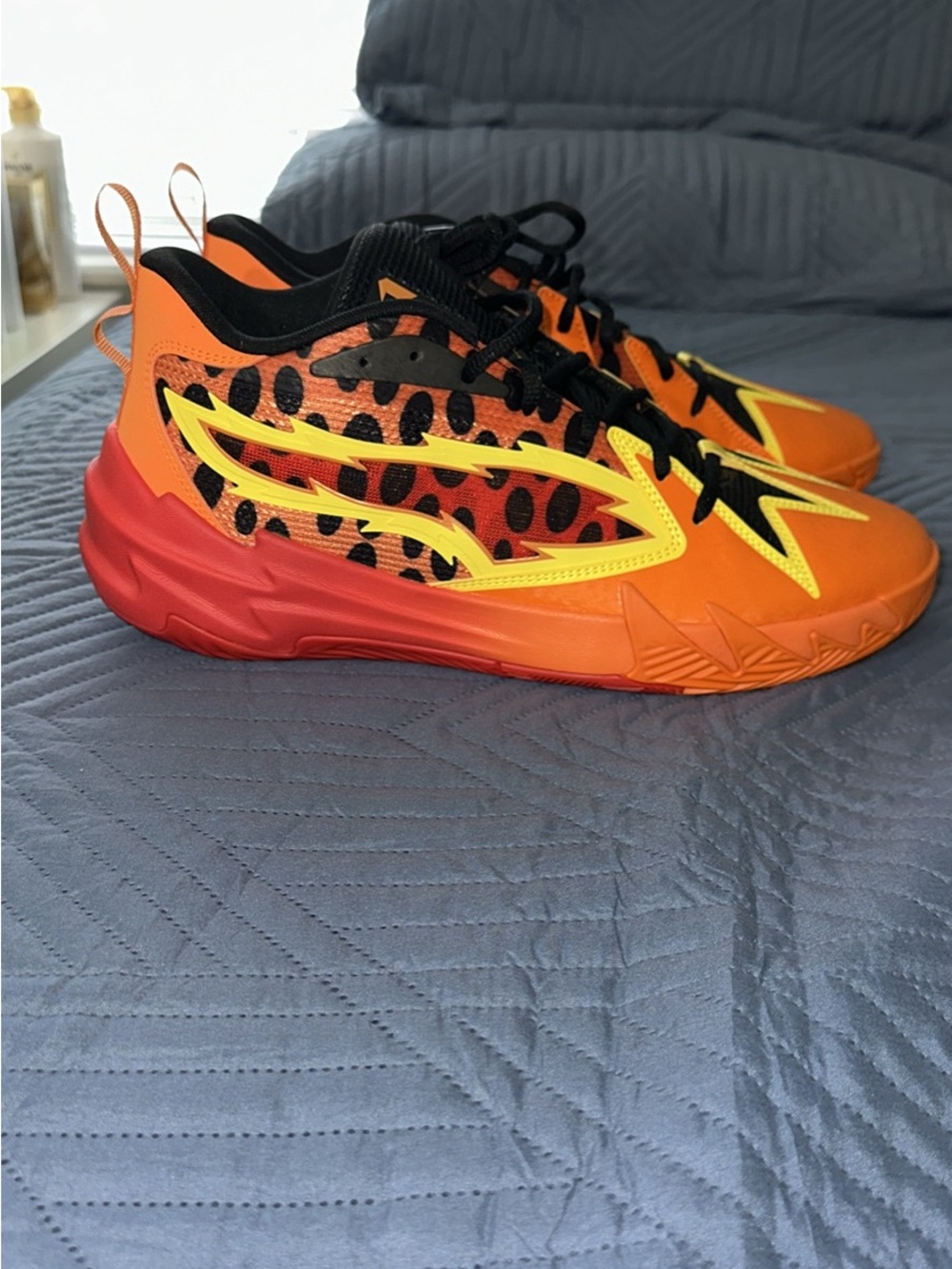 Puma Kids Orange and Yellow Leopard-Accent Sneakers